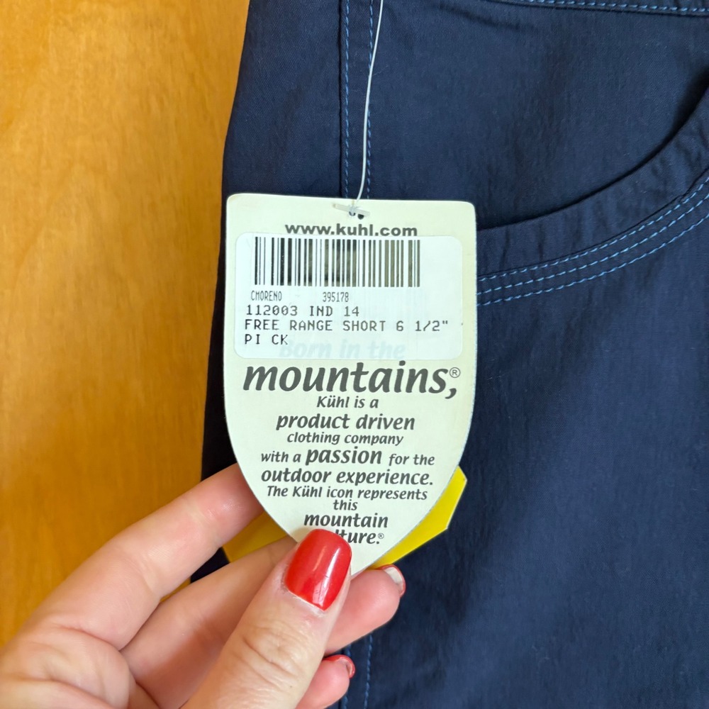 Kuhl Free Range Shorts Womens 14 Indigo Blue Mid Rise 6.5 Inseam NWT 112003 - Picture 3 of 11